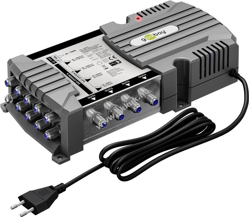 Goobay SAT multiswitch 9 bemenet/4 kimenet max. 4 felhasználó 2 műhold
