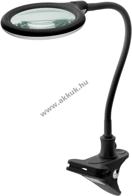 Goobay LED csíptetős nagyítólámpa 6W 480lm 100mm üveglencse 1,75x 3dioptria fekete