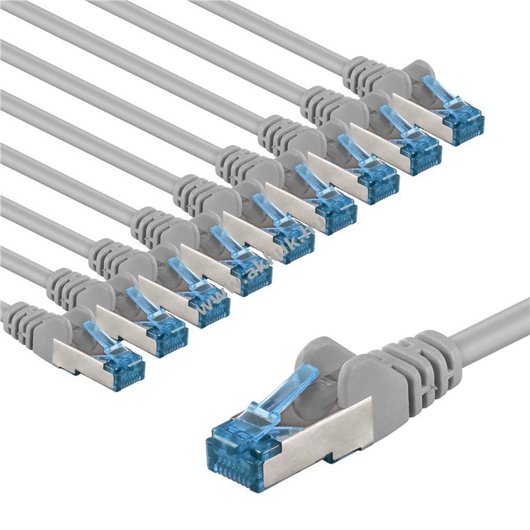 Goobay CAT6A S/FTP (PiMF) patchkábel 3m szürke 10db/csomag CU LSZH