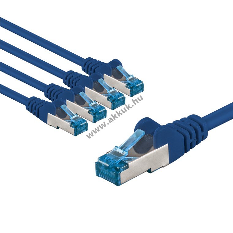 Goobay CAT 6A patchkábel S/FTP (PiMF) 5m kék 5db/csomag CU LSZH