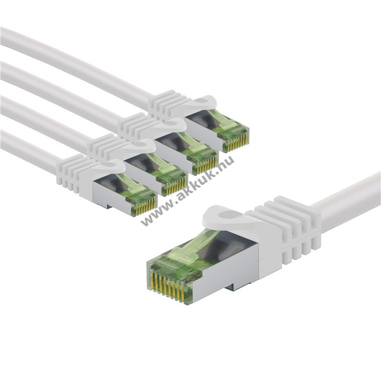 Goobay CAT 8.1 S/FTP (PiMF) patch kábel 3m fehér 5db/csomag LSZH