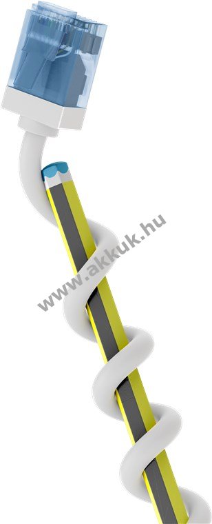 Goobay CAT 6A slim U/UTP patchkábel 5m AWG32 CU LSZH TPE fehér extra rövid csatlakozó