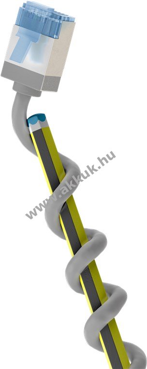 Goobay ultravékony CAT6A U/FTP RJ45 patchkábel 2m AWG32 CU LSZH TPE szürke extrarövid csatlakozó