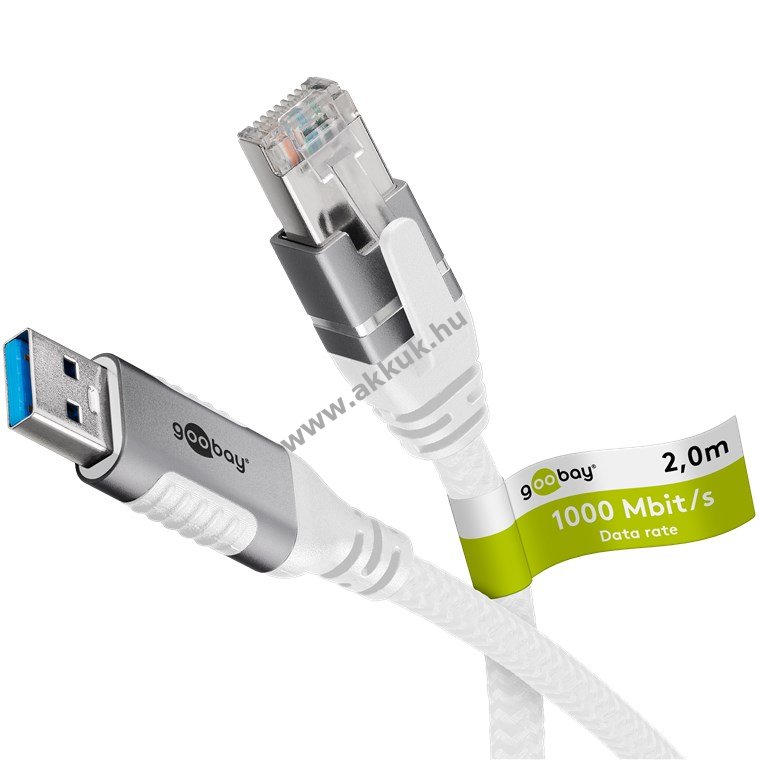Goobay Ethernet kábel USB-A 3.0 RJ45 2m Cat6 1Gbit/s