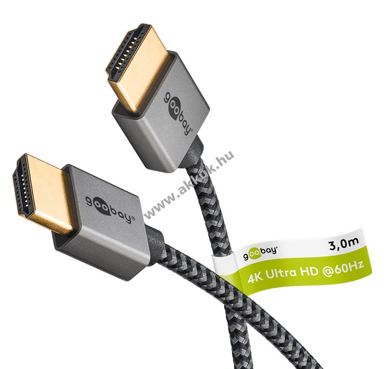 Goobay Plus Series Slim High-Speed HDMI kábel Ethernet 4K@60Hz 3m