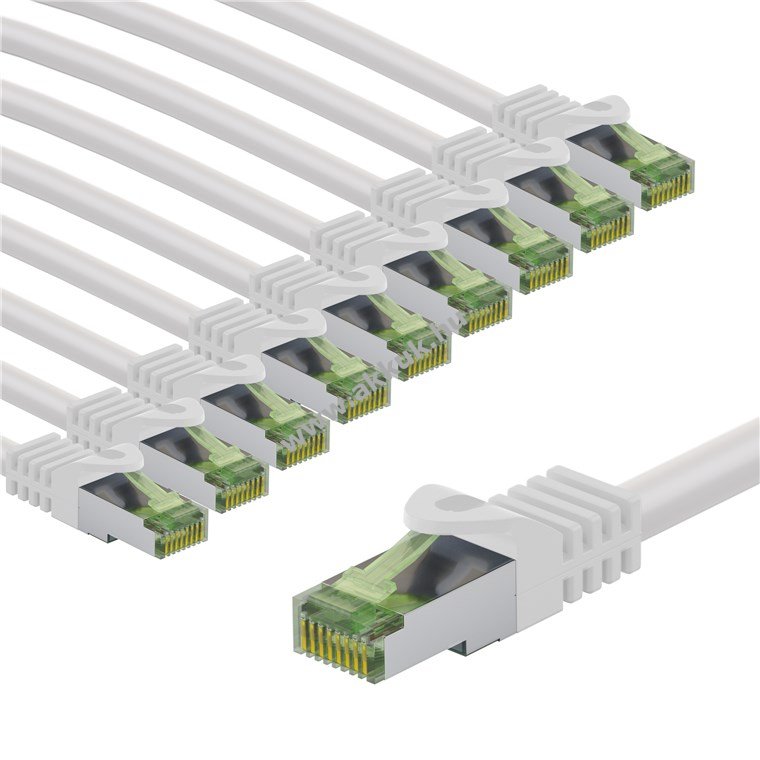 Goobay CAT 8.1 S/FTP (PiMF) patchkábel 1m fehér 10db/csomag LSZH