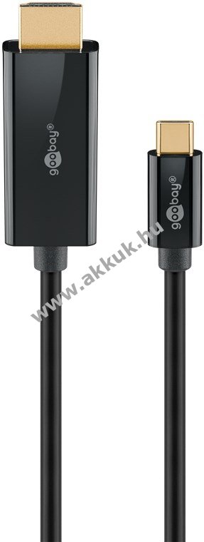 Goobay USB-C-HDMI kábel 2m fekete 4K@60Hz 18Gbit/s USB3.1