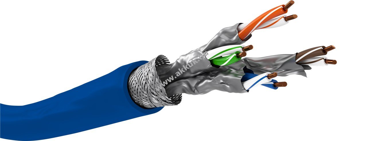 Goobay CAT7A S/FTP (PiMF) hálózati kábel kék CU AWG22/1 LSZH 50m