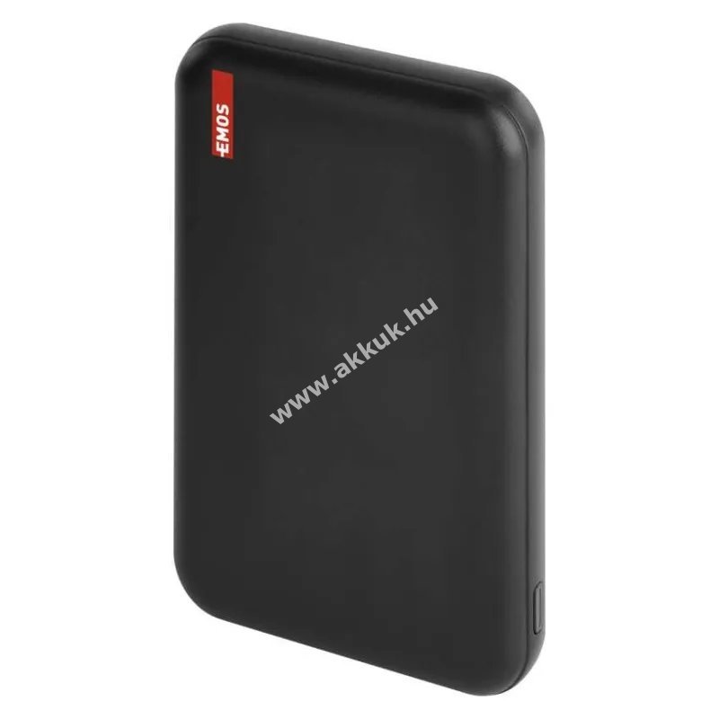 EMOS Powerbank külső akku WI 521, 5000mAh, 20W, Wireless töltés, MagSafe compatibilis, fekete