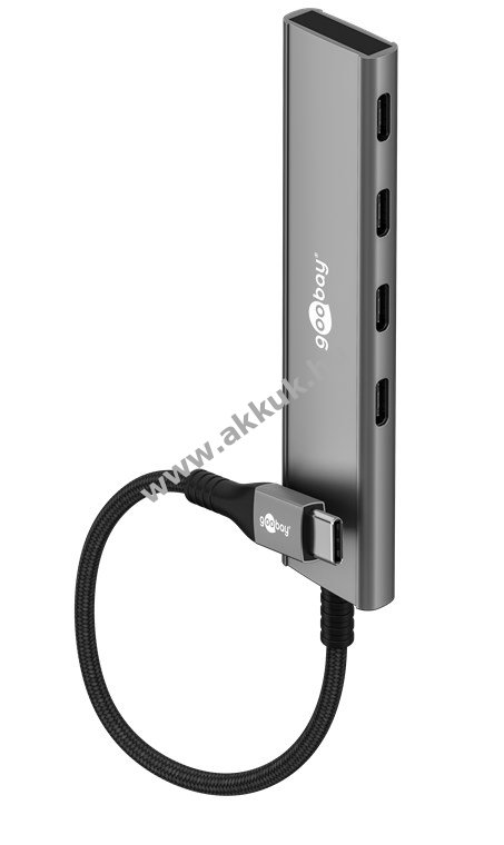 Goobay Standard Slim 4-portos USB-C hub 5Gbit/s USB 3.2