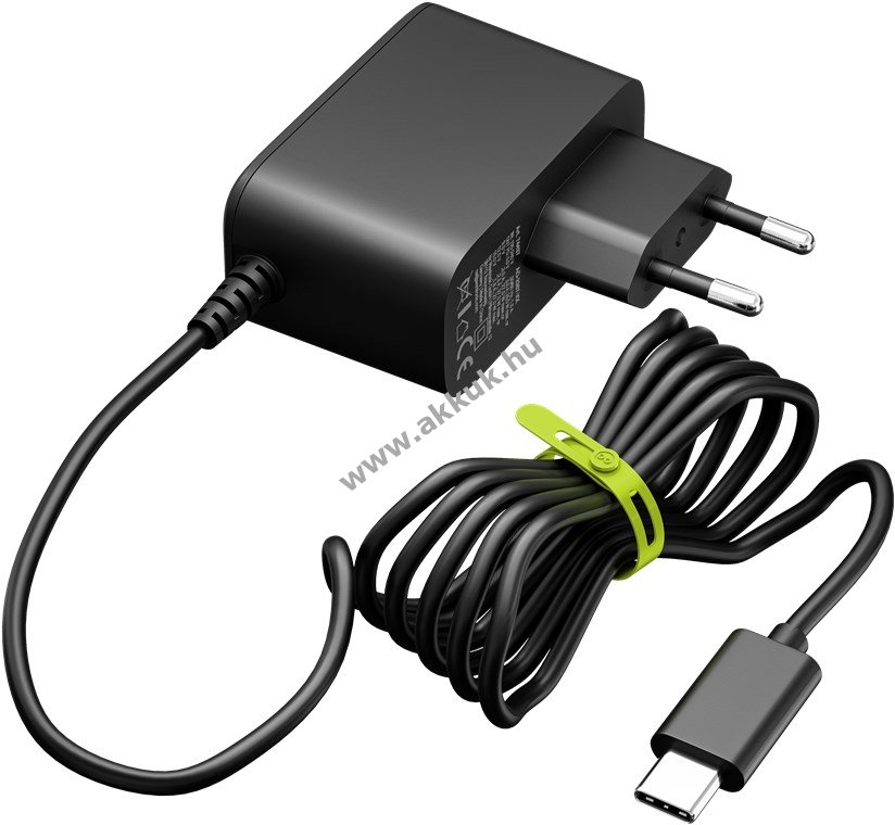 Goobay USB-C tápegység Raspberry Pi 5/4 27W GaN fekete 1,25m kábel