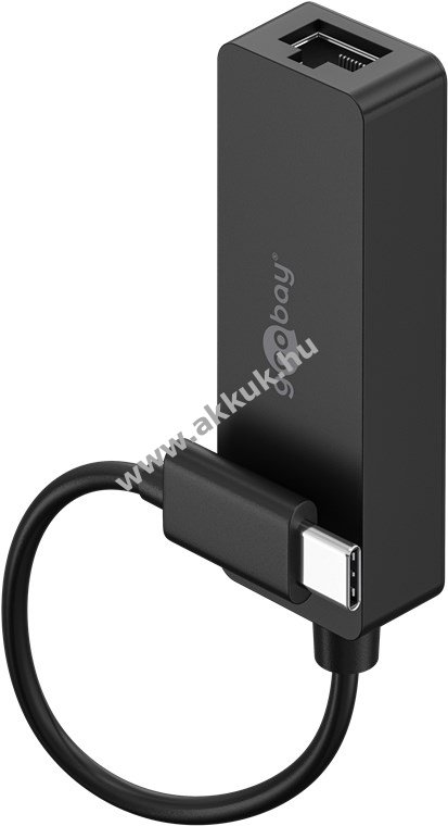 Goobay USB-C Ethernet adapter fekete USB 3.1 RJ45 10/100/1000Mbit/s