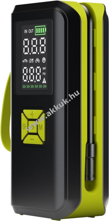 Goobay Tools hordozható akkumulátoros kompresszor 10bar/150psi autó kerék kerékpár motor labda