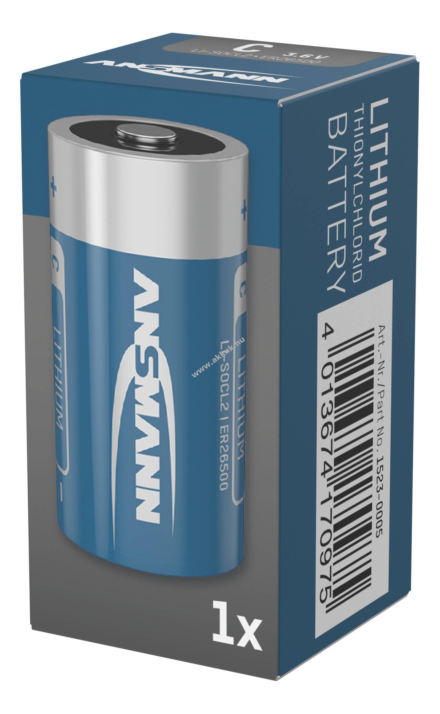 Ansmann ER26500 C 3,6V 1523-0005 lítium elem Li-SOCl2
