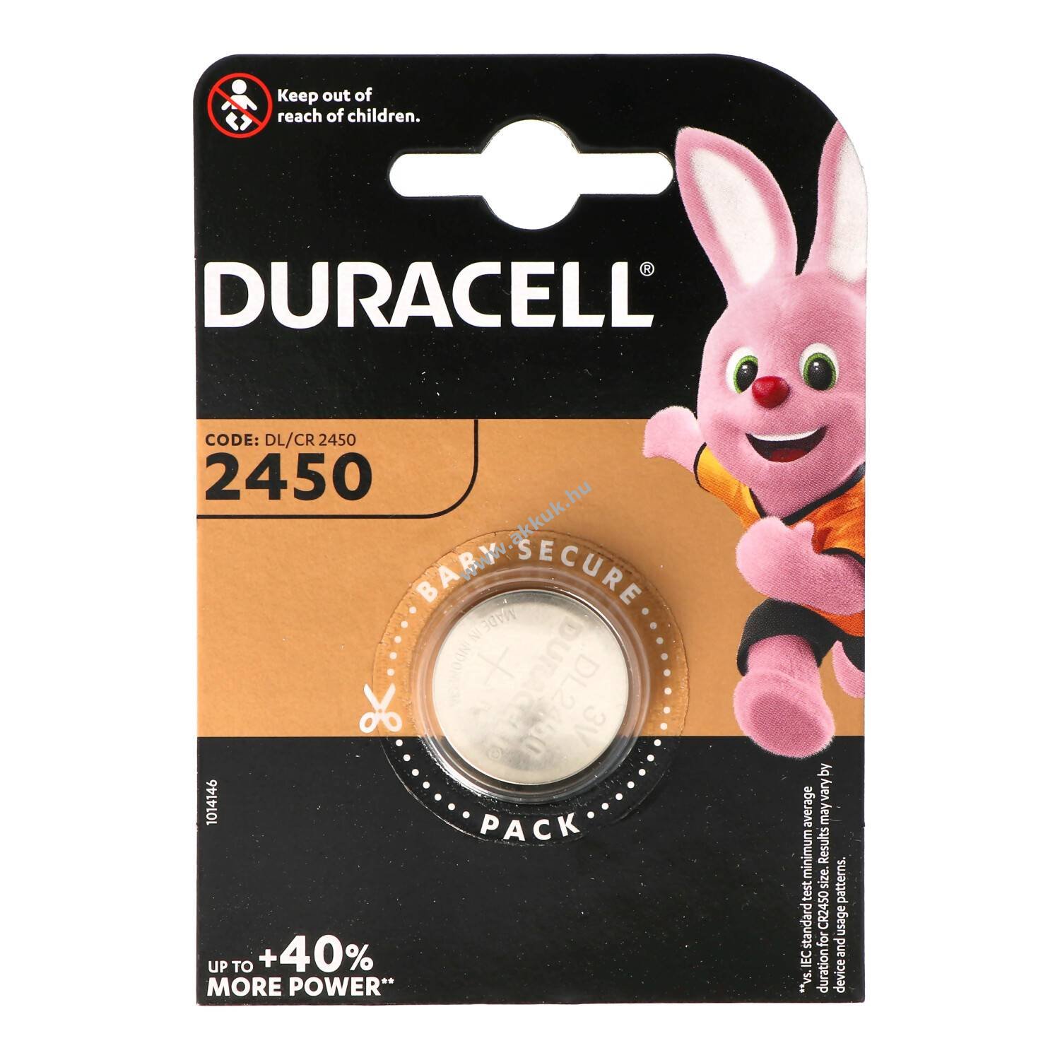 Duracell DL2450 CR2450 3V 486mAh elem lítium