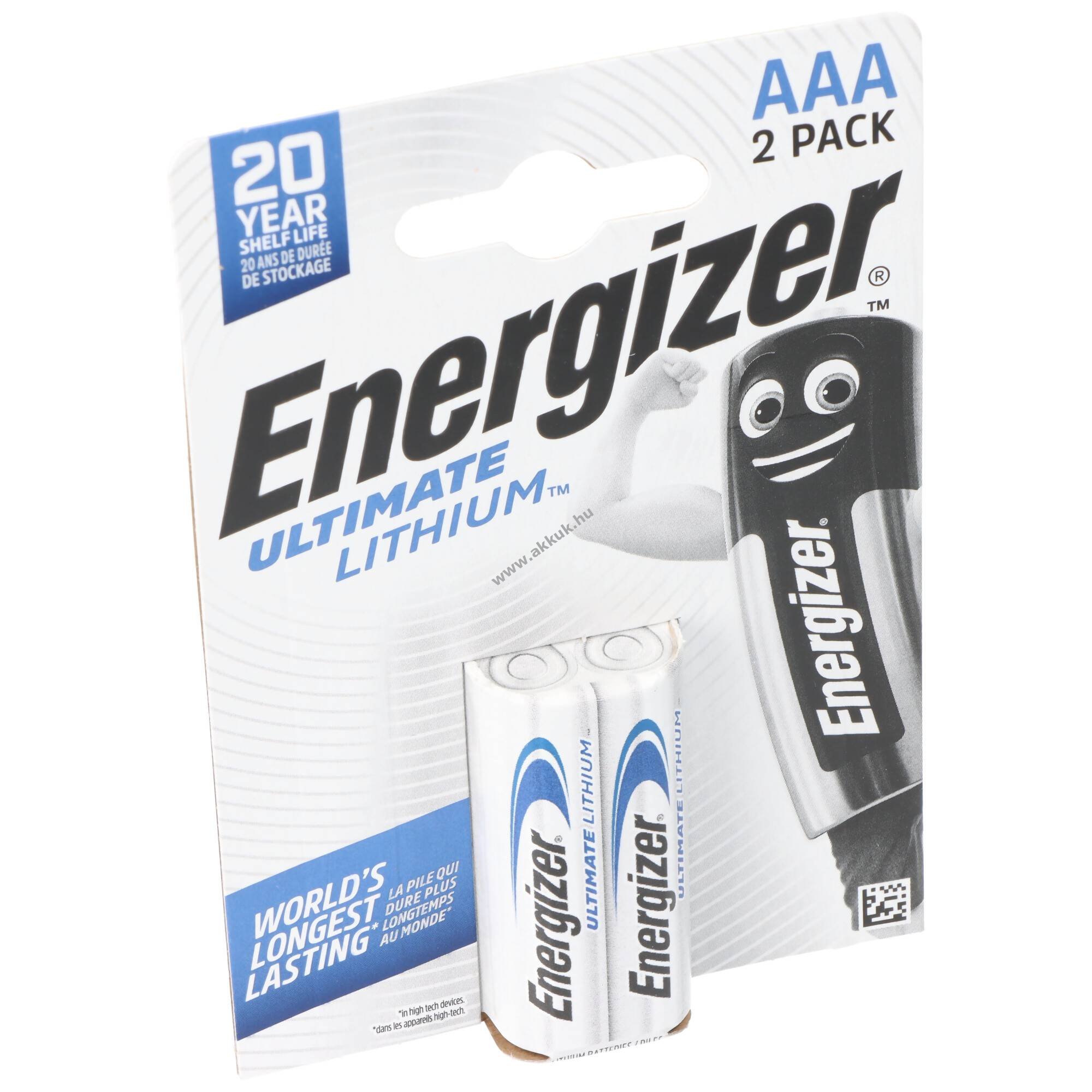 Energizer L92 FR03 AAA (mikro) fényképezőgép elem 1,5V 1260mAh 2db/csomag Lithium