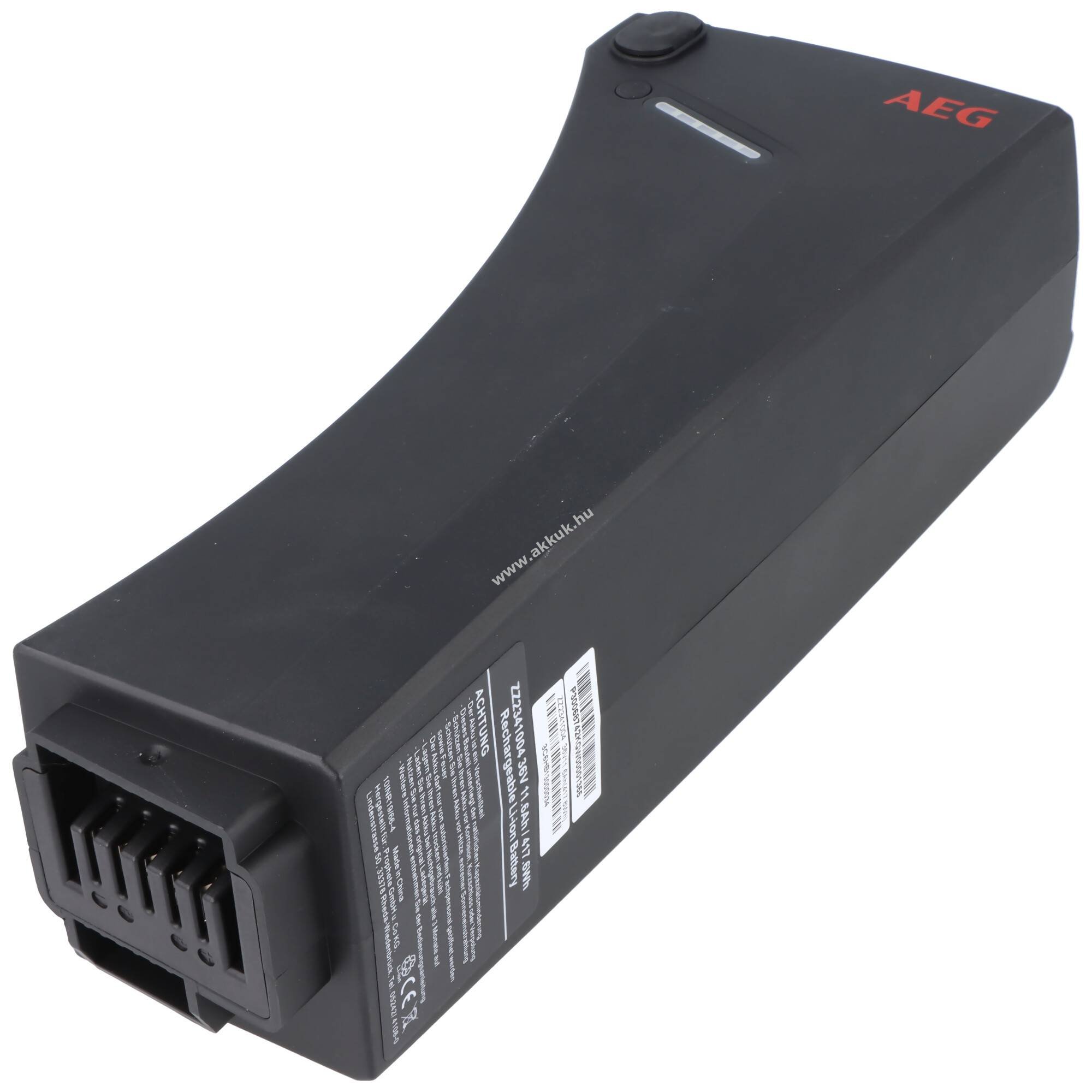 AEG SideClick ZZ234 36V 11,6Ah nyeregcső akku e-bike CAN-Bus V2.5 Li-Ion
