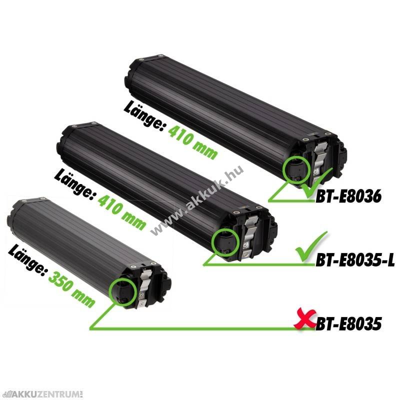 Shimano InTube BT-E8036 I-BTE8036A e-bike akku 36V 17,5Ah 630Wh