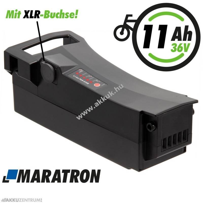 Maratron E-bike akku 37V 10,4Ah nyeregcső XLR fekete