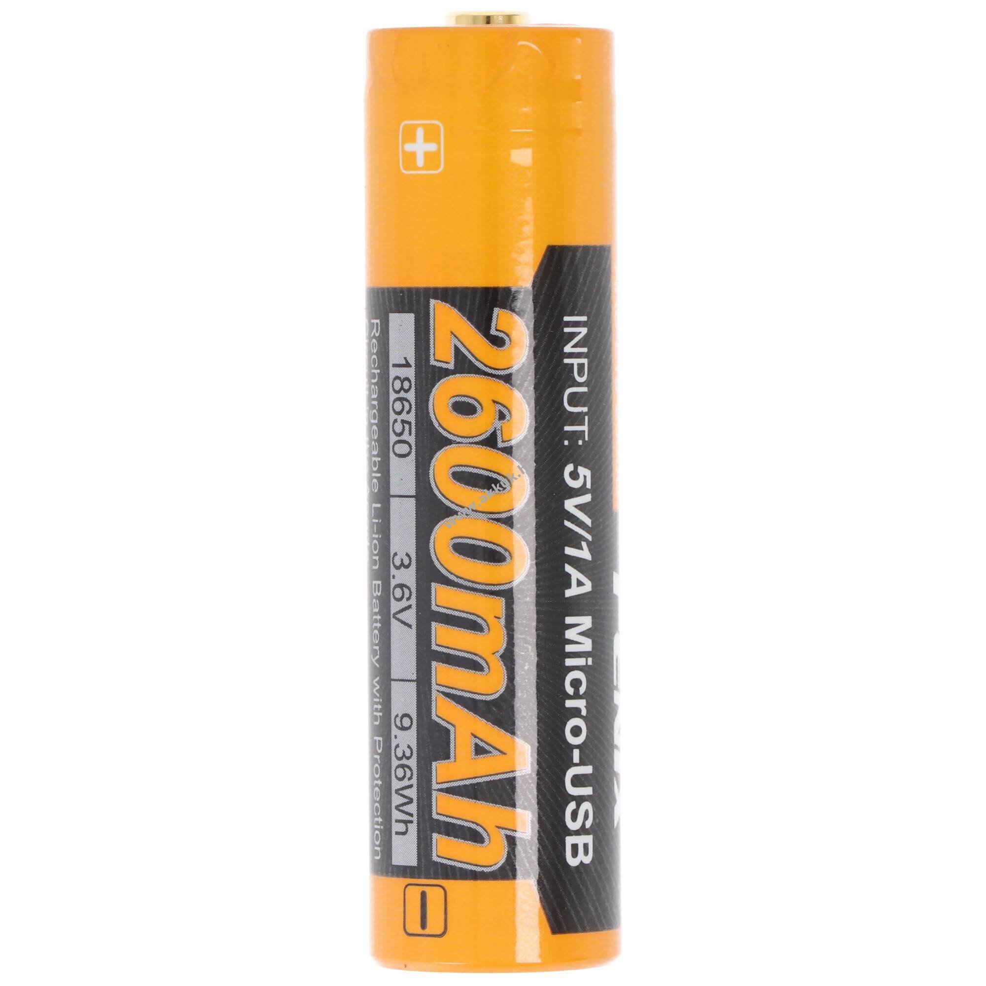 Fenix ARB-L18-2600U 18650 akku 2600mAh 1db/csomag USB tölthető védett Li-ion