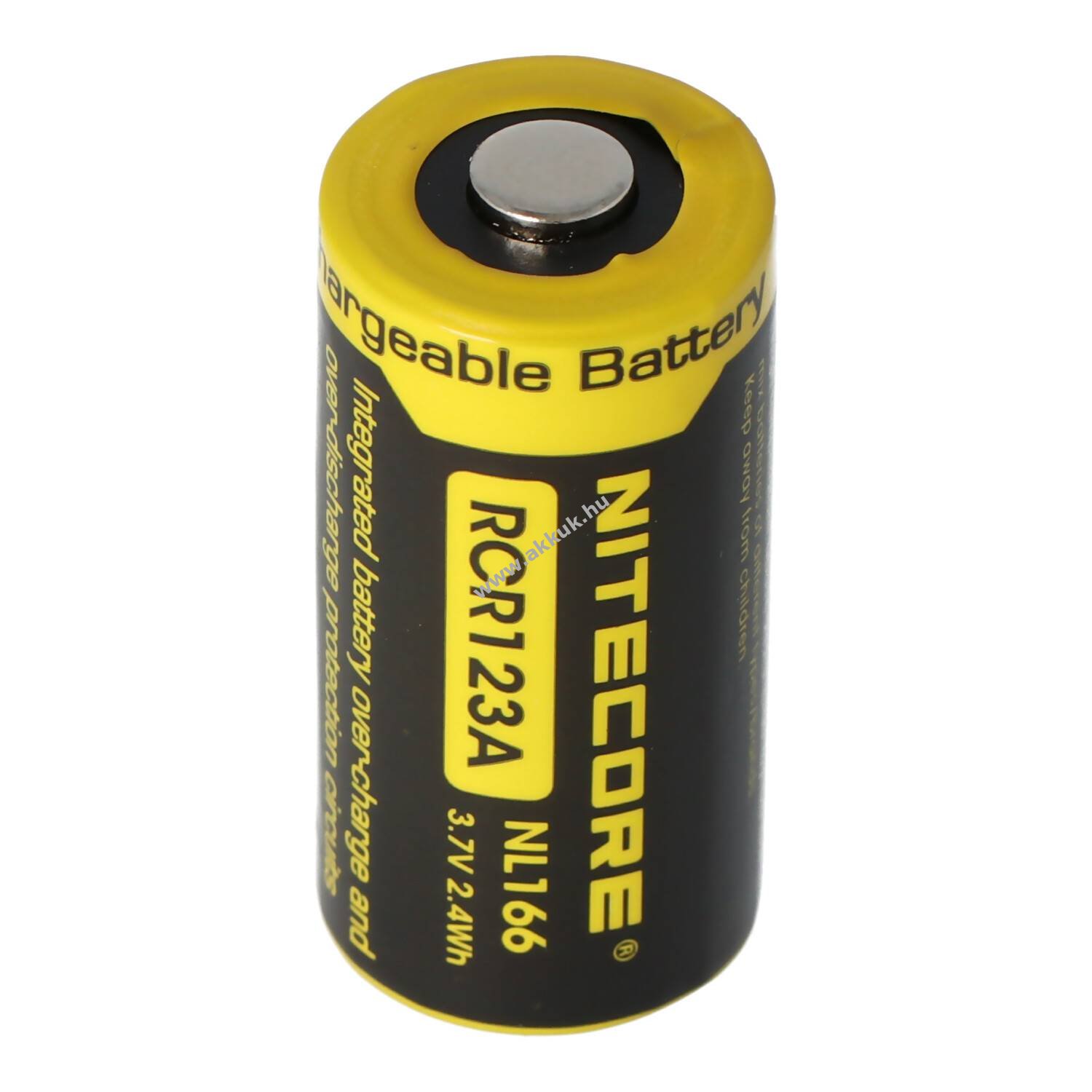 Nitecore NC-16340 CR123A 16340 3,7V 650mAh akku Li-Ion (UTOLSÓ DARAB)