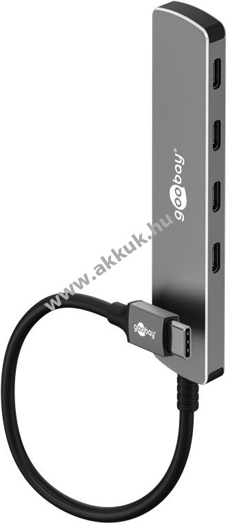 Goobay Advanced Slim 4 portos USB-C hub 5Gbit/s 4x USB-C USB 3.2