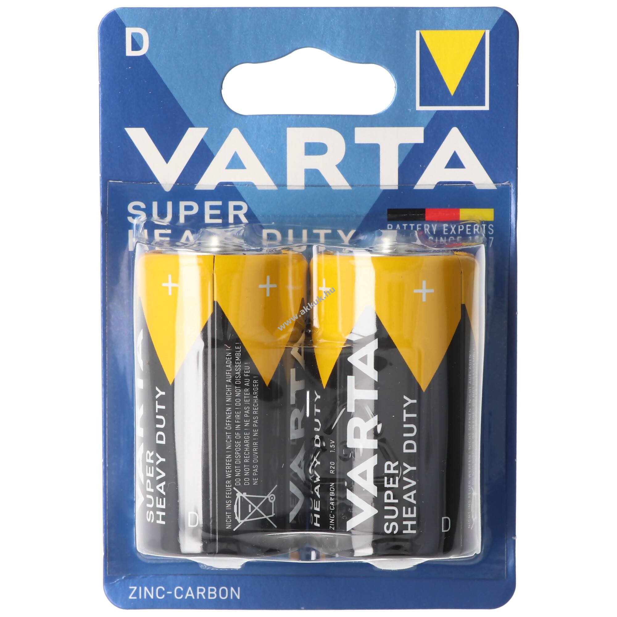 Varta D (góliát) 1,5V 2db/csomag elem cink-szén