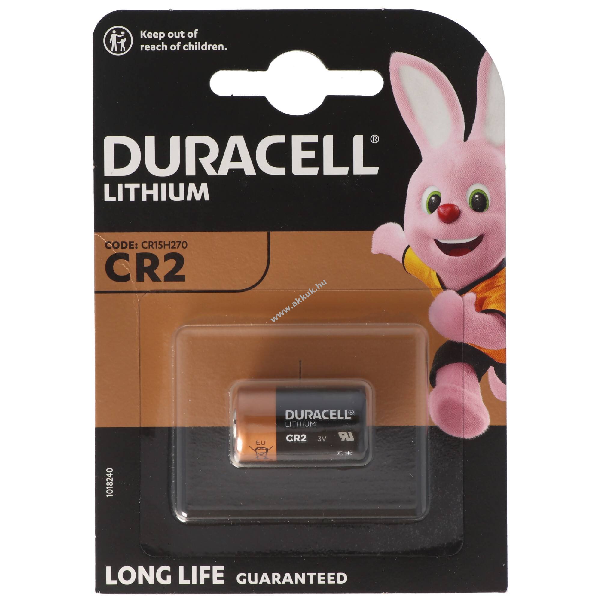 Duracell CR2 3V 850mAh fényképezőgép elem 1db/csomag CR15H270 Lithium