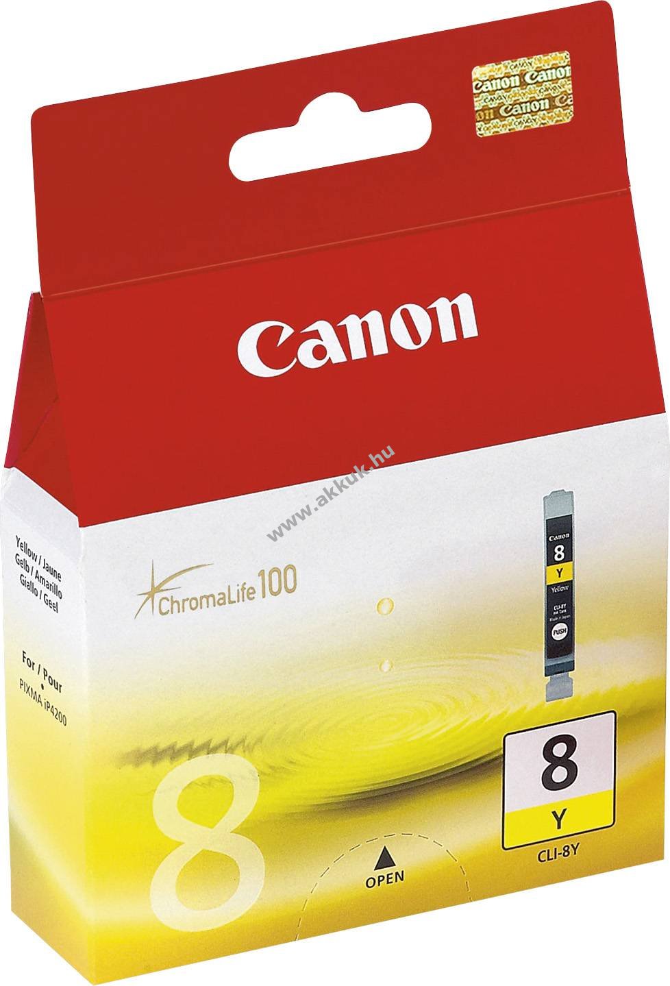Eredeti Canon CLI-8Y tintapatron 13ml sárga nyomtató