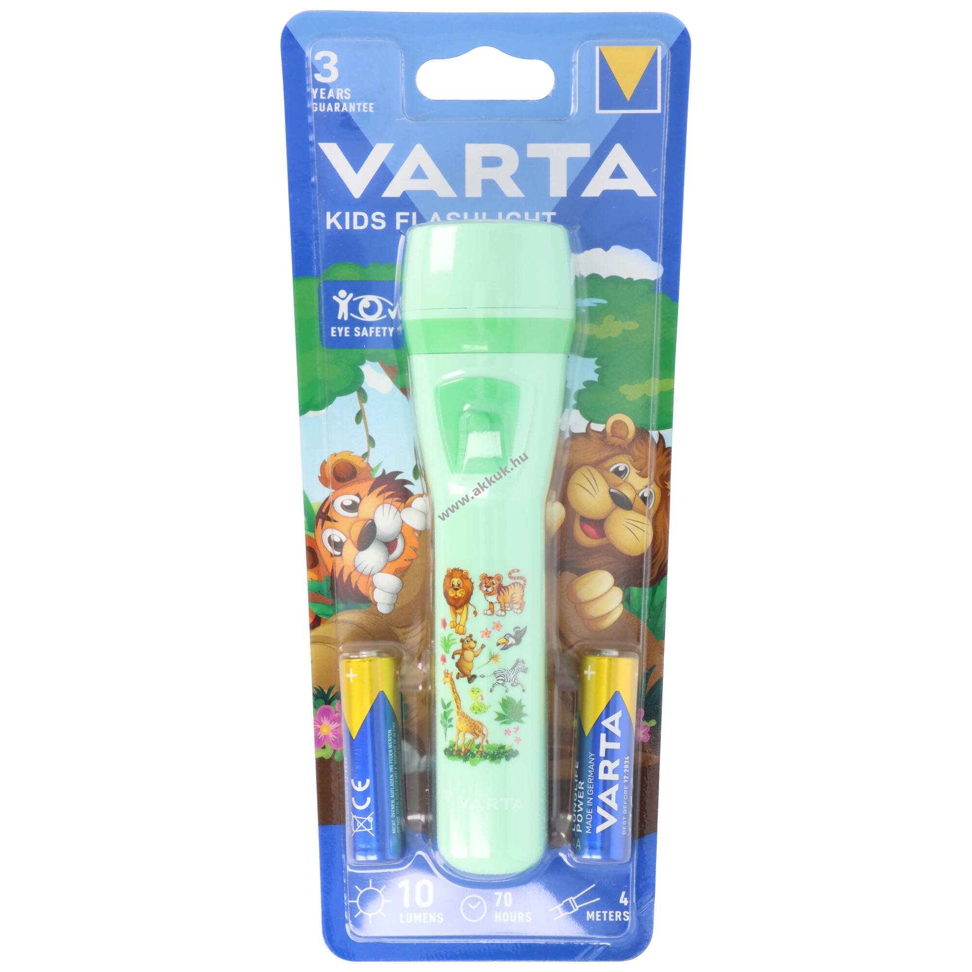 Varta Kids zseblámpa 10lm 2x AA Mignon ceruza LR06 elemmel 1db/csomag