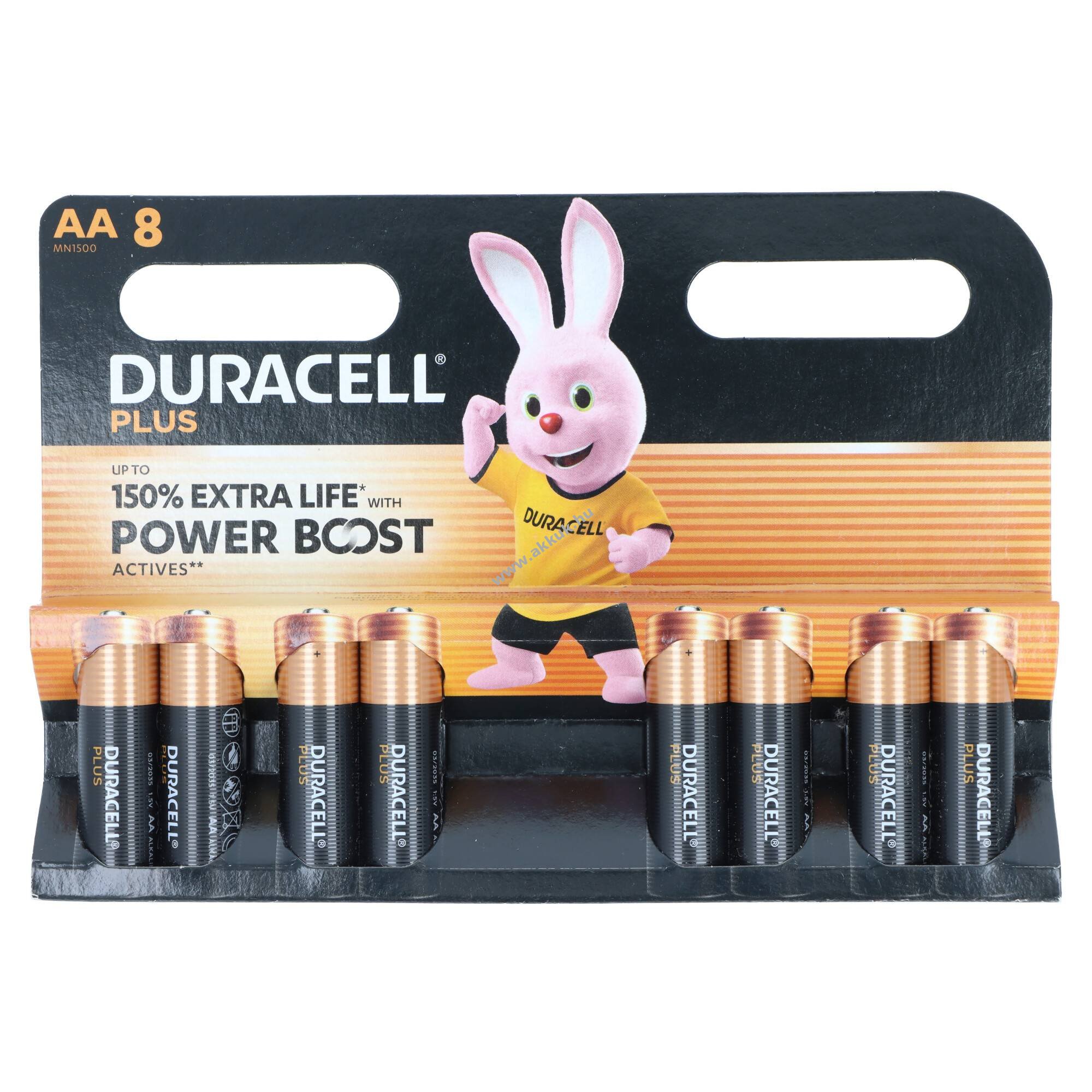 Duracell Plus Power Boost MN1500 AA Mignon ceruza elem 8db/csomag