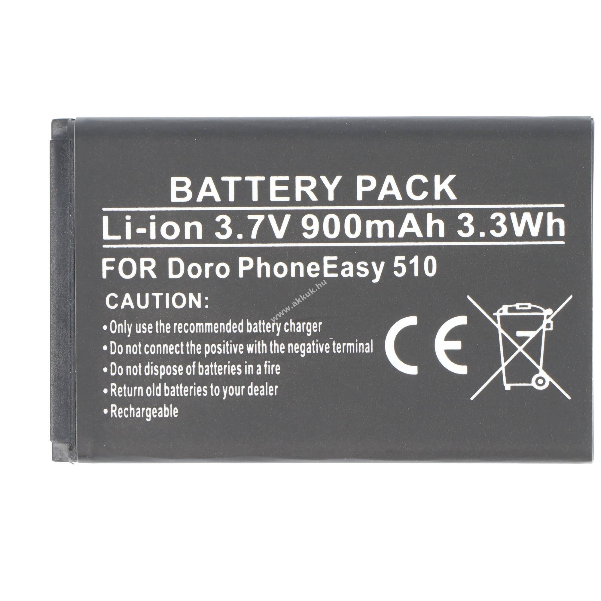 Helyettesítő akku mobiltelefon Doro PhoneEasy 510 DBC-800A DBC-800B DBR-800A 3,7V 800mAh Li-Ion