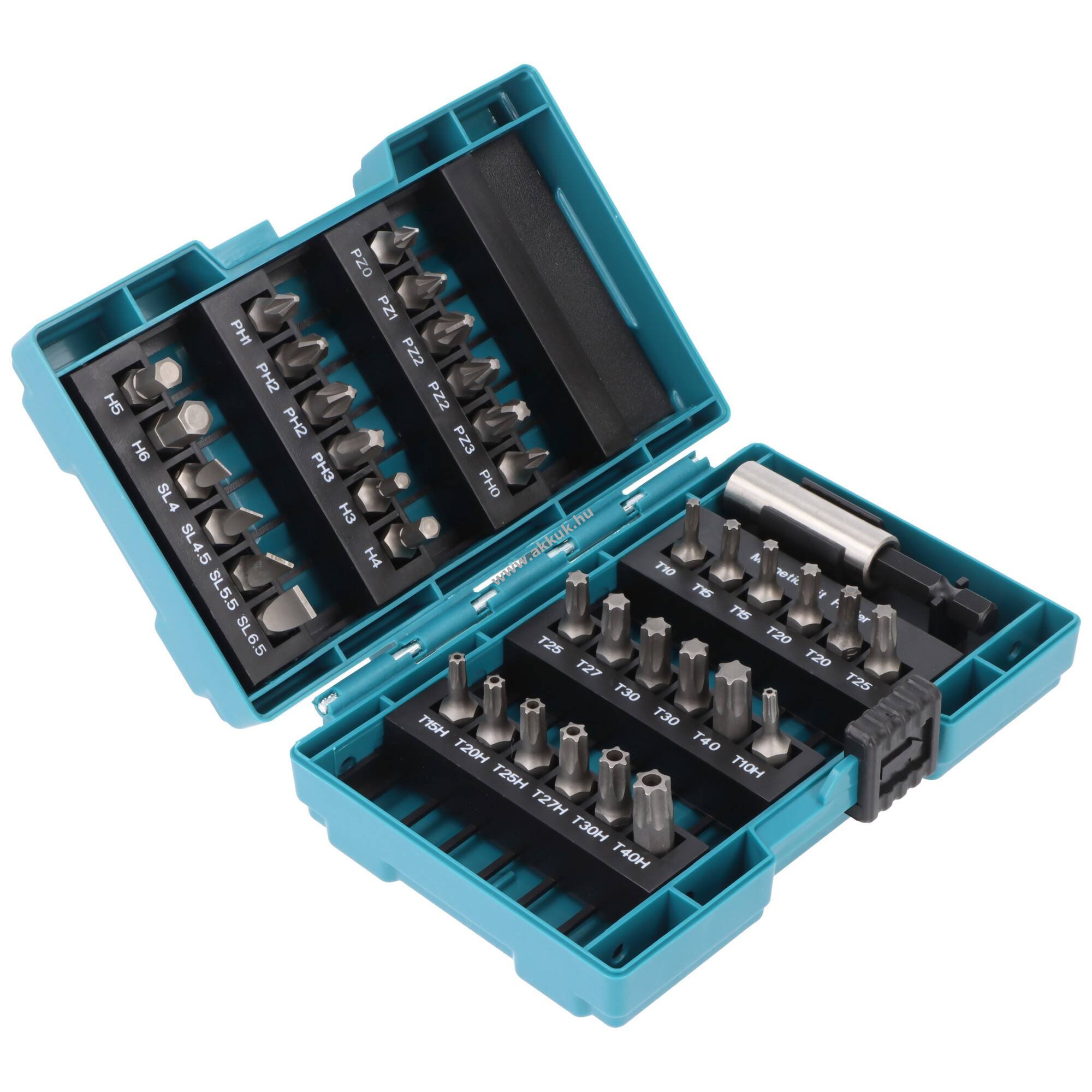 Makita B-28606 bitkészlet 37db/csomag S2 acél mágneses bitfogó műanyag tok