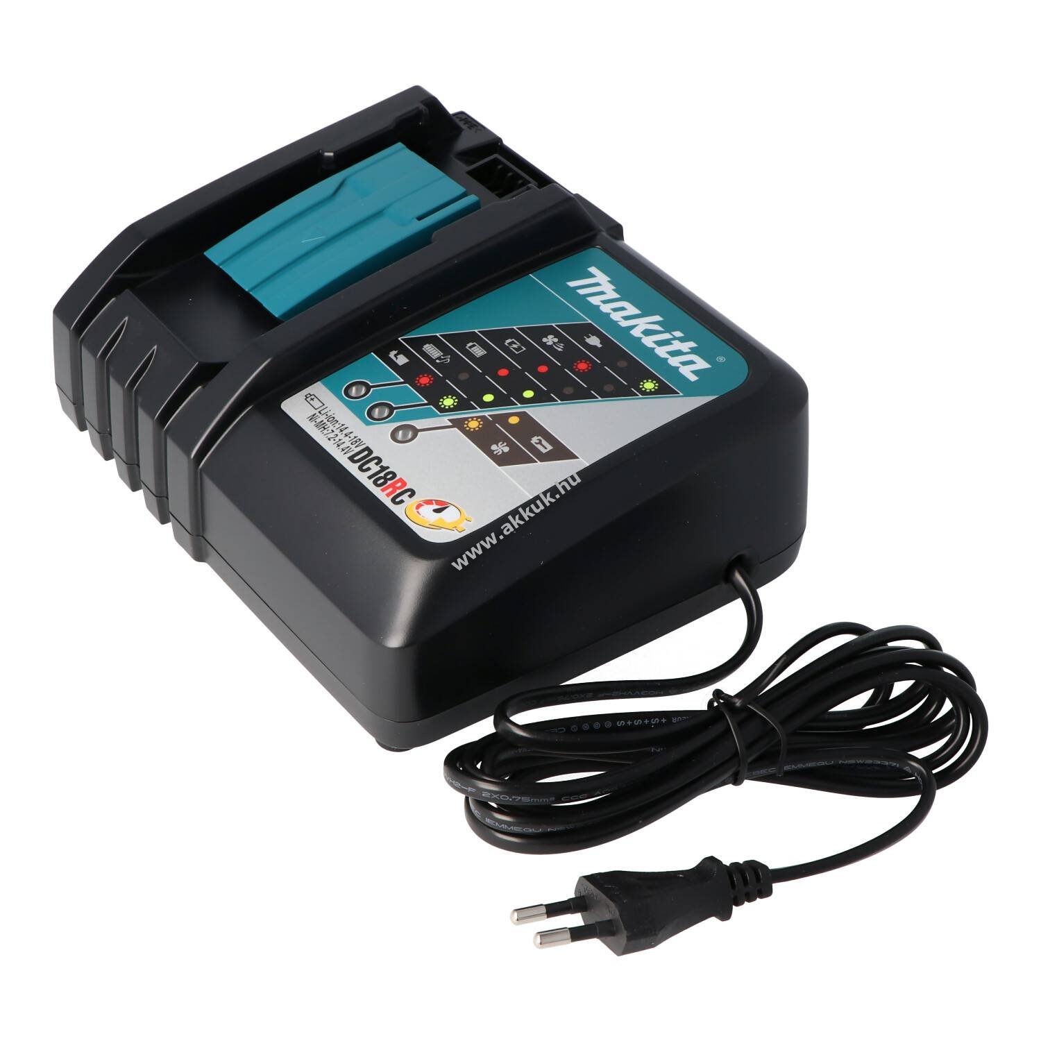 Eredeti Makita DC18RC 195584-2 gyorstöltő max. töltőáram 6A 9,6V/10,8V/12V/14,4V/18V Li-Ion