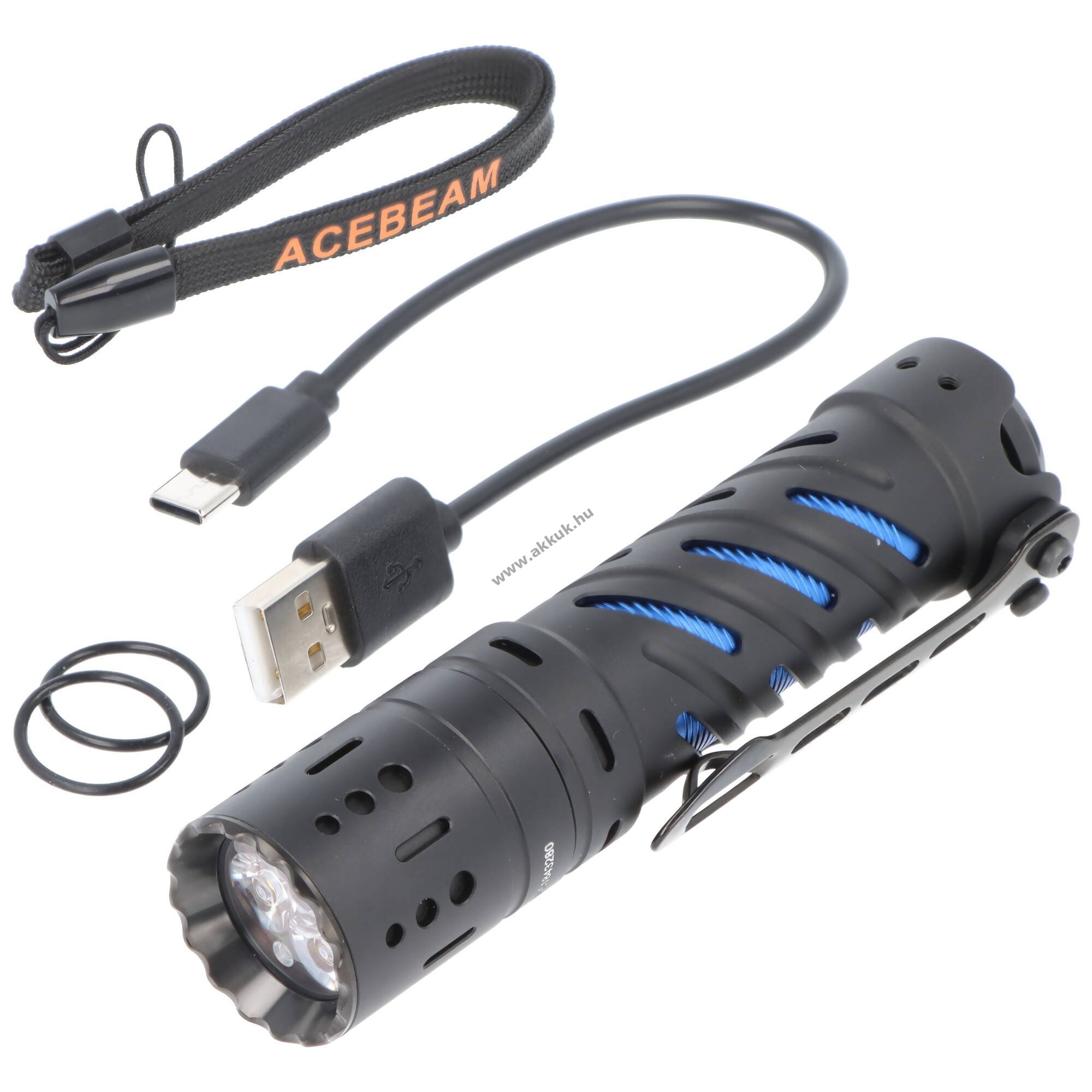 AceBeam E70 Mini zseblámpa 2000lm 153m 18650 3100mAh akku tartozékkal Li-Ion
