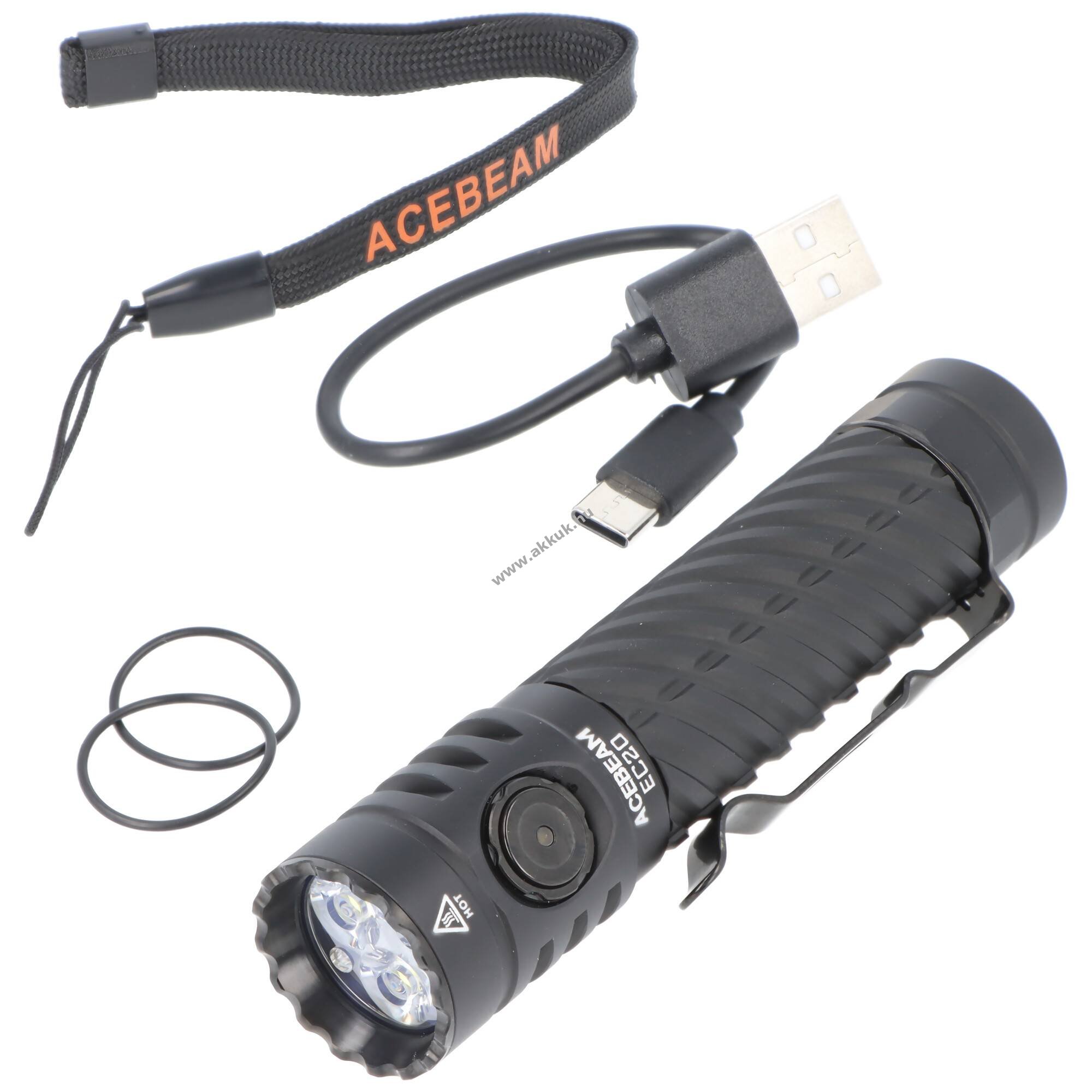 AceBeam EC20 zseblámpa 2800lm Luxeon HL4X 6500K fekete