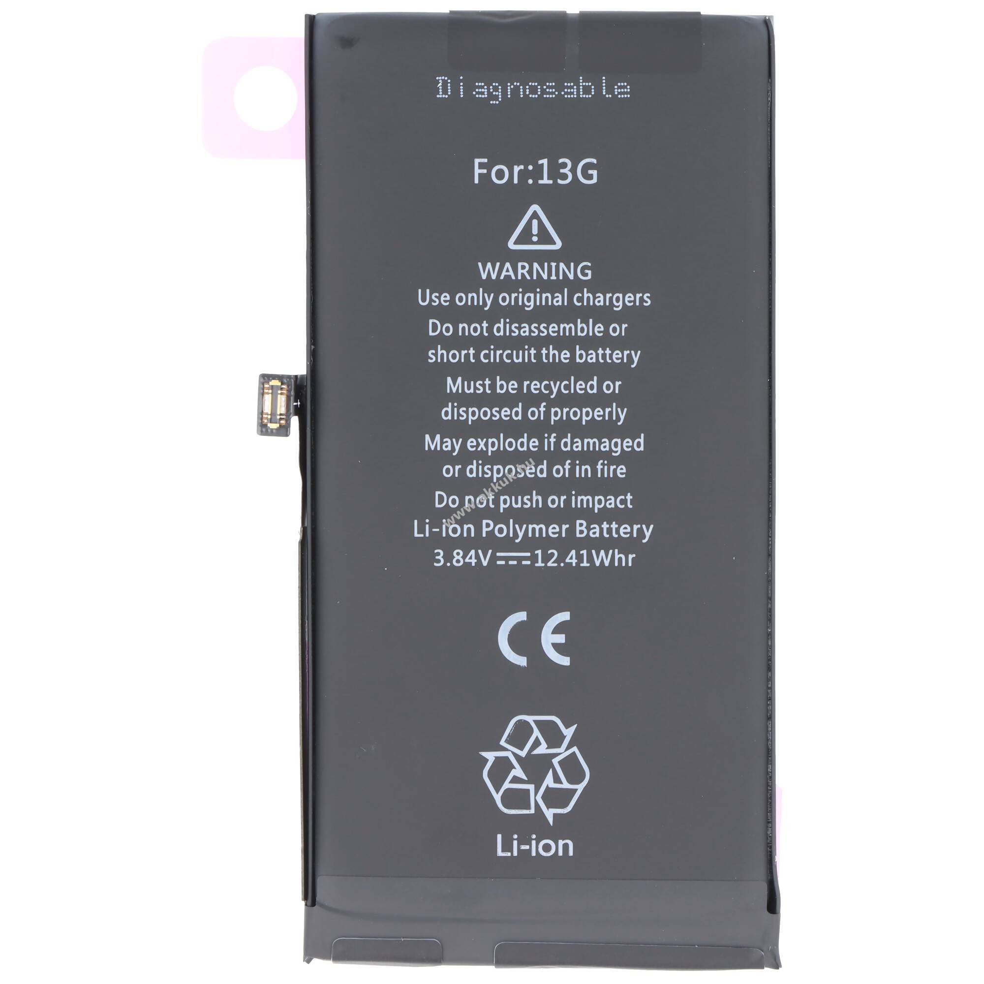 Helyettesítő akku Apple iPhone 13 A2655 3,84V 3227mAh 12,4Wh mobiltelefon Li-Polymer LiPo