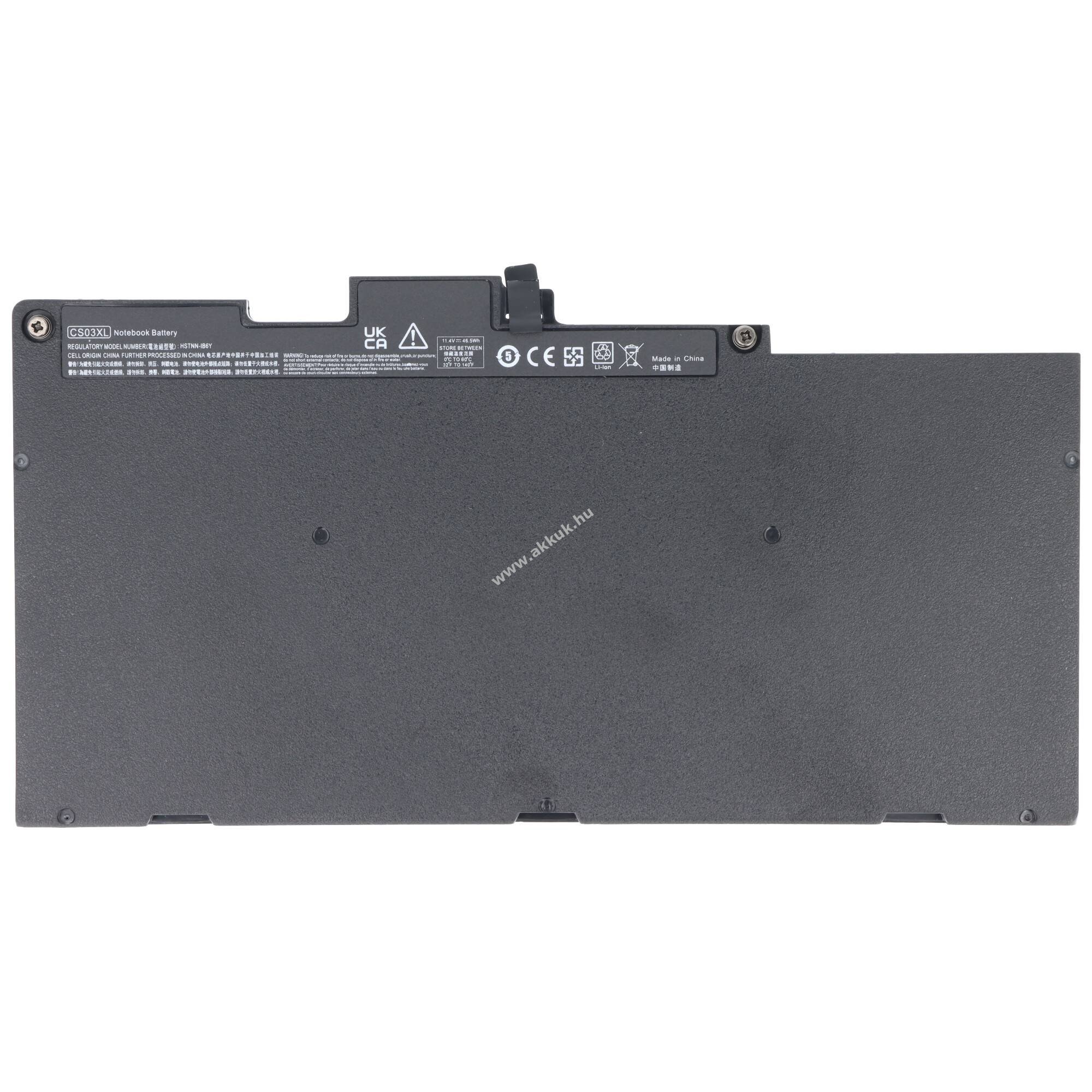 Helyettesítő akku laptop HP EliteBook 745 G3 11,4V 4050mAh 46,5Wh Li-Polymer