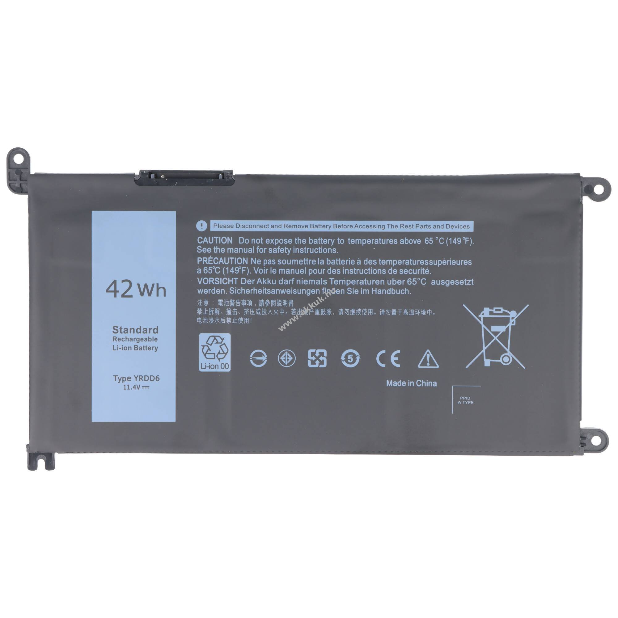 Helyettesítő laptop akku Dell Inspiron 15 5584 11,4V 3680mAh Li-Polymer