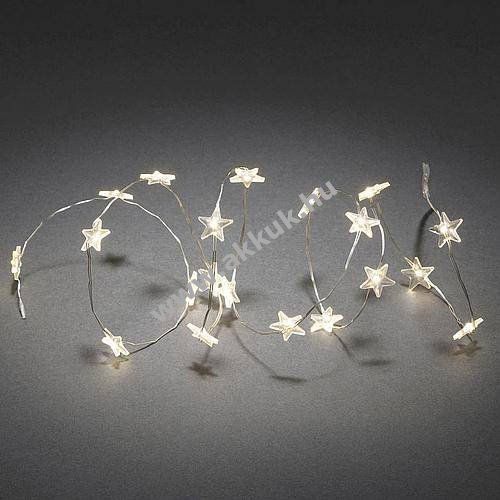 Konstsmide LED csillag fényfüzér 40 LED melegfehér 2,1m elemes 3139-103
