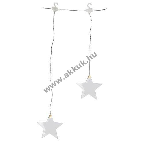 Konstsmide LED fényfüggöny 8 plexicsillag O11cm melegfehér 3V 1,05m 6,05m 4452-103