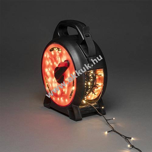 Konstsmide Micro LED fényfüzér kábelcsévélővel 200 melegfehér LED 3832-107 IP44