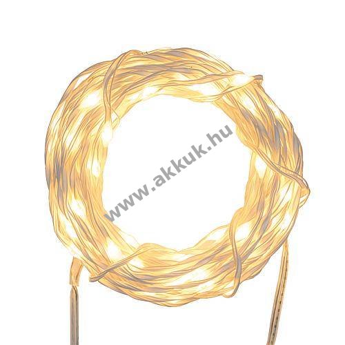 MHB LED fényfüzér Professional 500 LED borostyán 5x10m 55,2m fehér fémdrót 31V IP44 55124