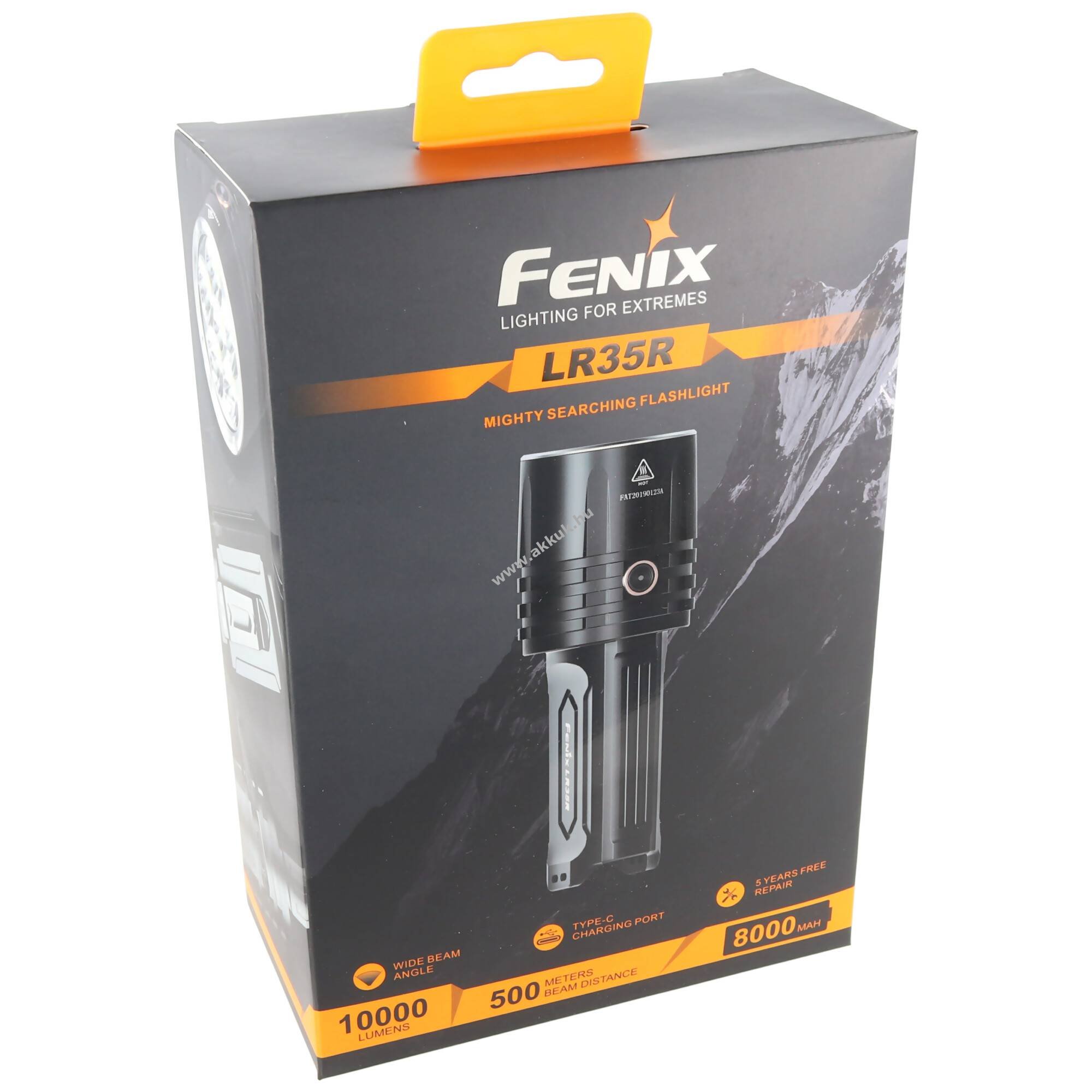 Fenix LR35R LED zseblámpa 10000lm 2x 21700 Li-Ion akkumulátorral USB-C töltés