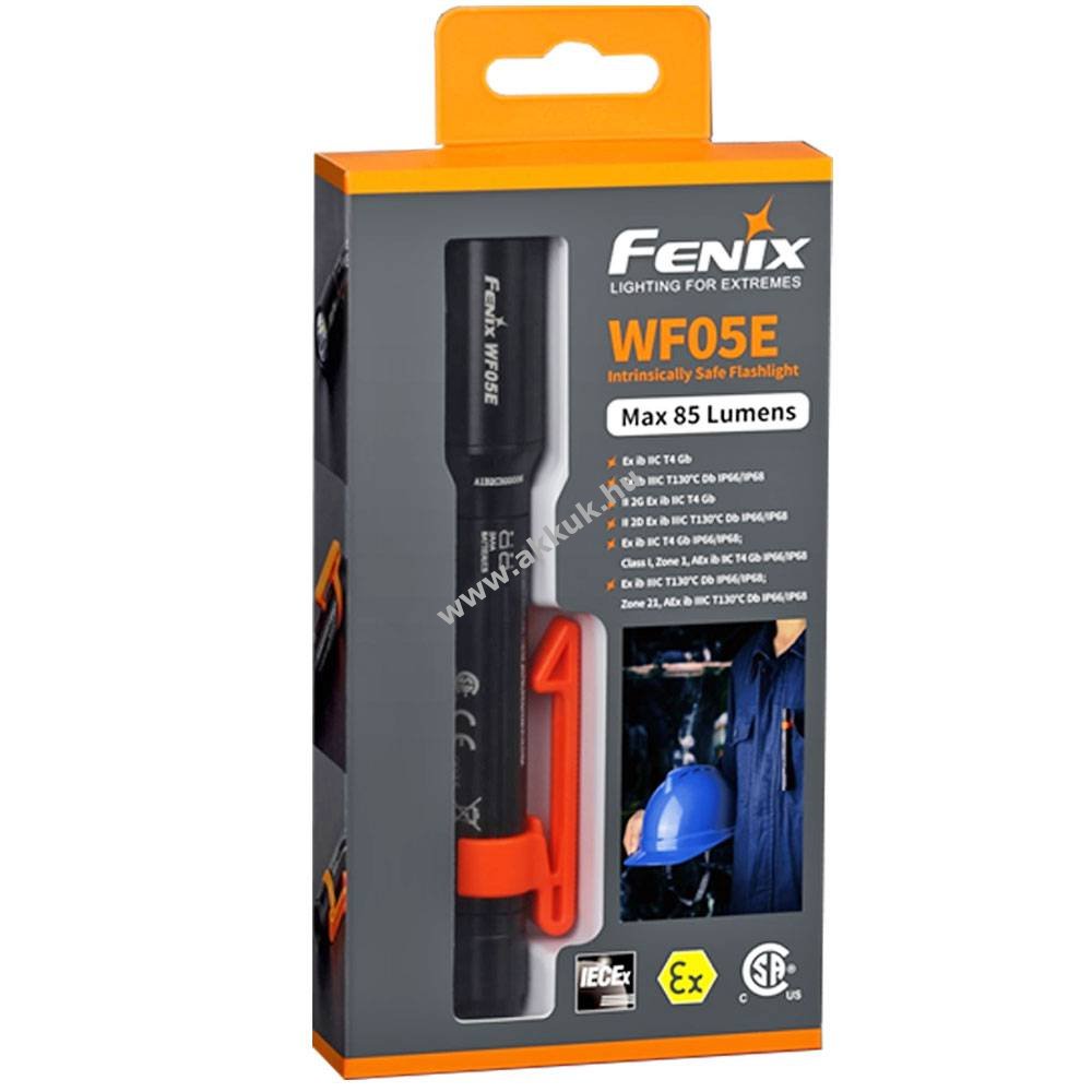 Fenix WF05E Ex védett LED zseblámpa 85lm 2xAAA 3fokozat IP66/IP68