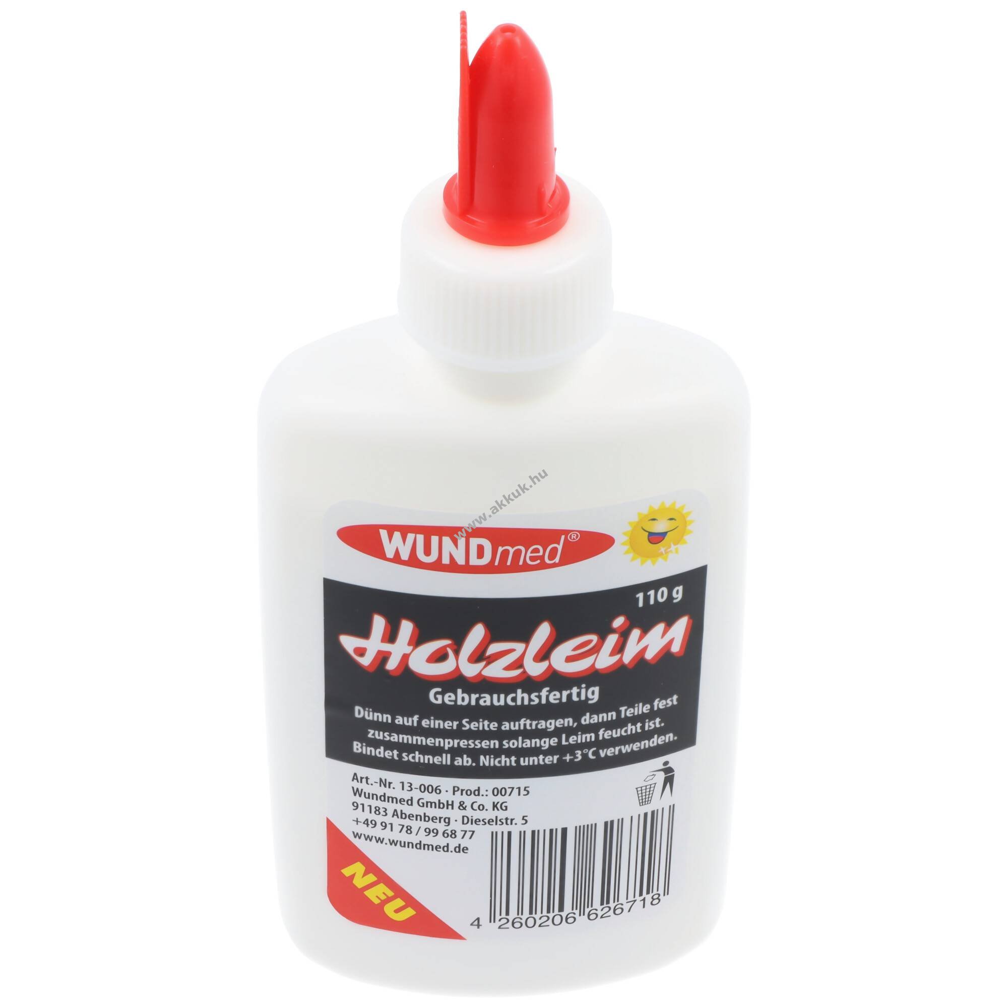 WUNDmed Holzleim 110g fehér csavaros flakon 3db/csomag használatra kész