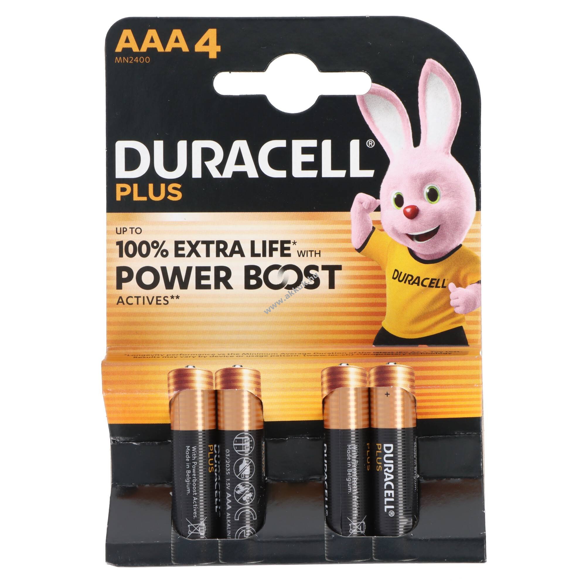 Duracell Plus Power Boost MN2400 AAA (mikro) elem 4db/csomag