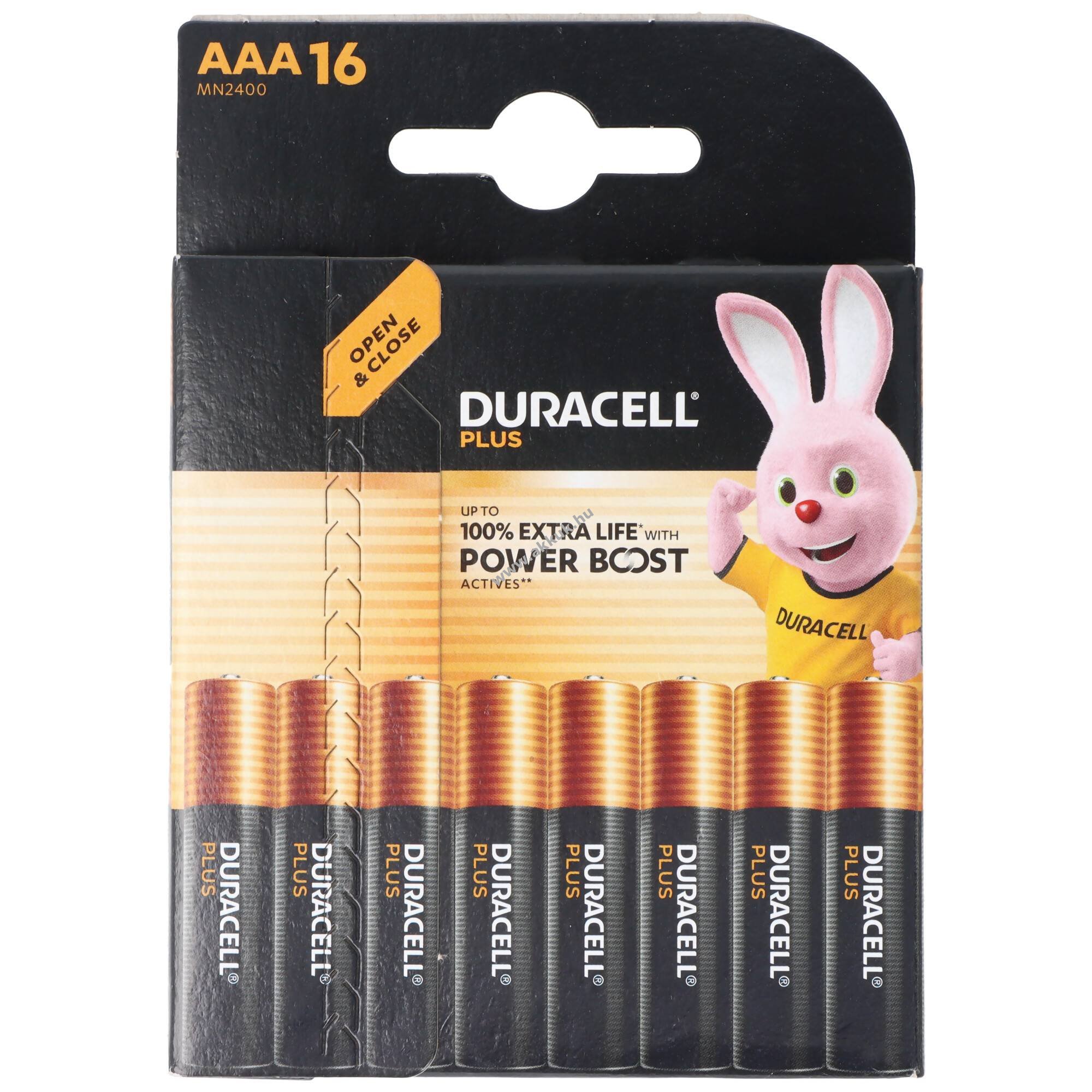Duracell Plus Power Boost MN2400 AAA (mikro) elem 16db/csomag