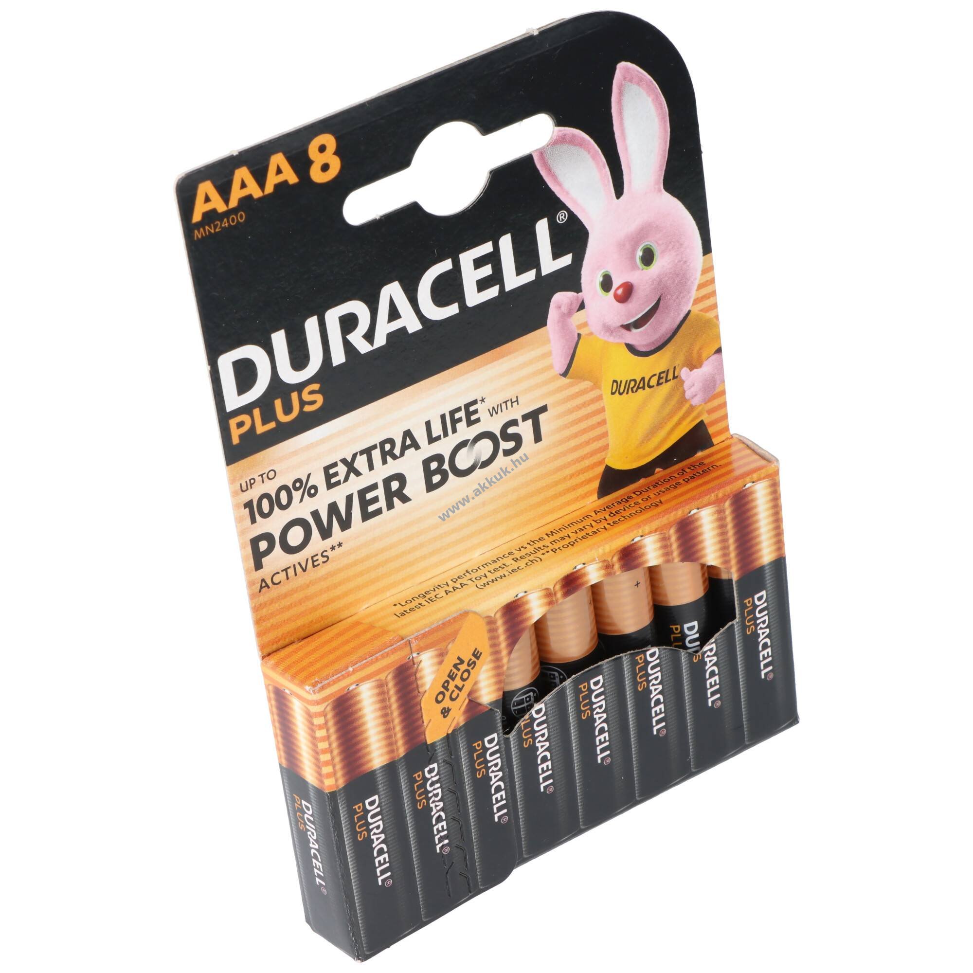 Duracell Plus Power Boost MN2400 AAA (Micro) elem 8db/csomag elem