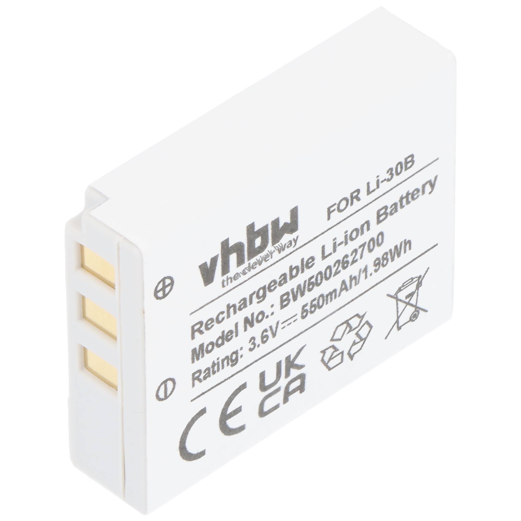 Helyettesítő akku Olympus LI-30B Mju mini Digital fényképezőgép 3,6V 550mAh Li-Ion